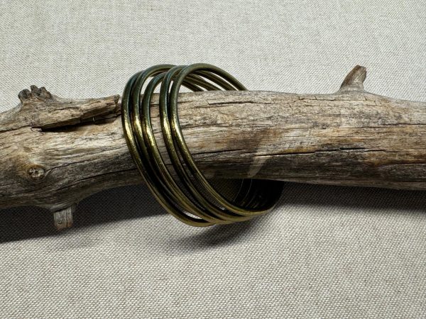 Pack 5 pulseras finas dorado viejo